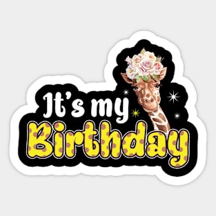 Giraffe It's My Birthday Good Time Party Gift Sticker